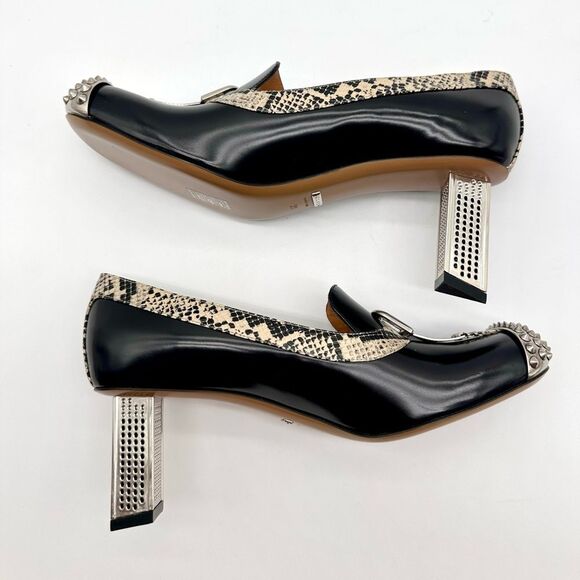 Gucci Spice Lux Python Avana Black and Silver Spiked Metal Heel Pumps EU 39 US9 - Picture 8 of 14